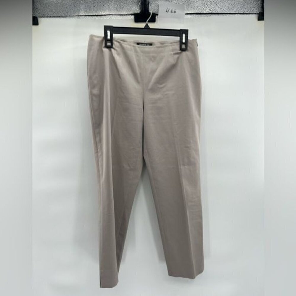 Lafayette 148 New York grey cotton ankle trousers pants size 6 side zip